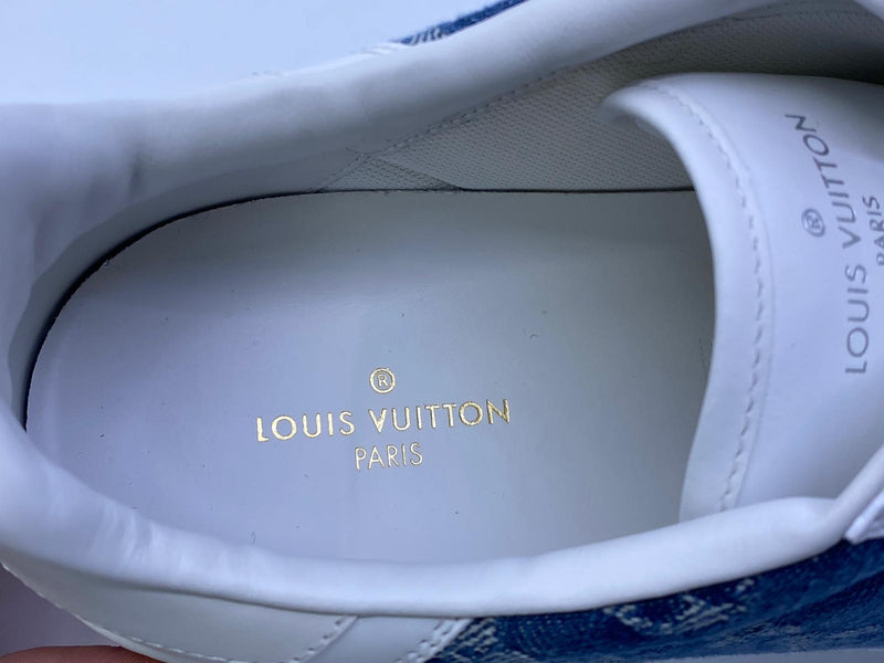LOUIS VUITTON Denim Monogram Squad Sneakers 37.5 Pink 1245546