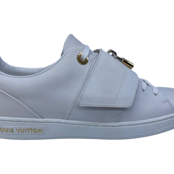 Louis Vuitton White Leather Frontrow Sneakers Size 38 - ShopStyle