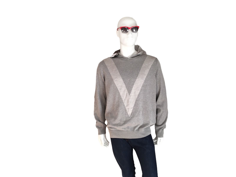 Louis Vuitton Hooded Pull With Silk V - Luxuria & Co.