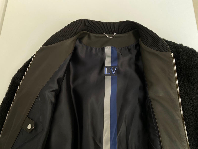 Louis Vuitton Black Lamb Leather Bomber Jacket