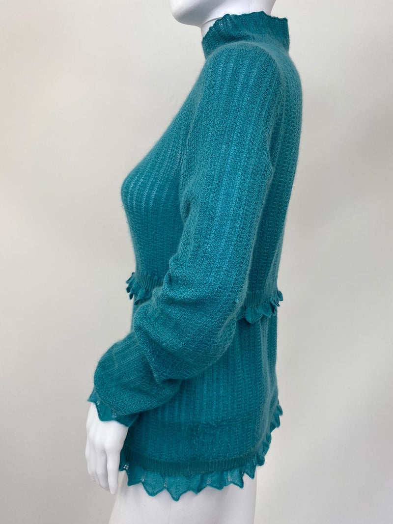 Cashmere Turtleneck With Ruffles