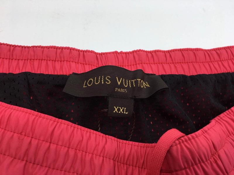 LOUIS VUITTON Monogram Nylon Swim Board Shorts Pink. Size Xs