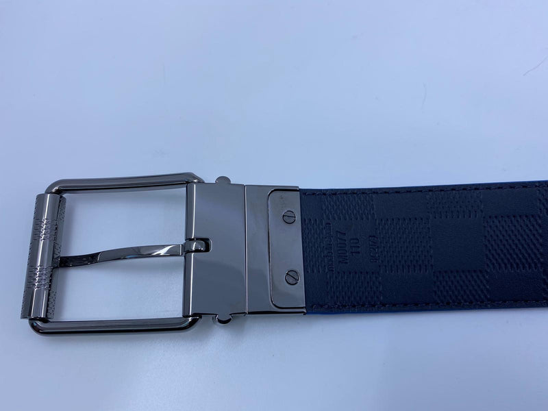 Damier Print Reversible Belt