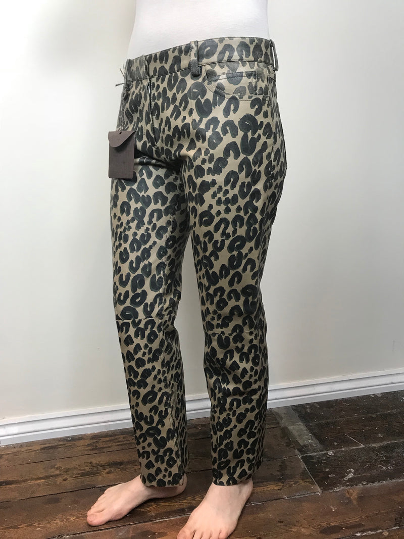 Louis Vuitton Leather Leopard Print Pants - Luxuria & Co.