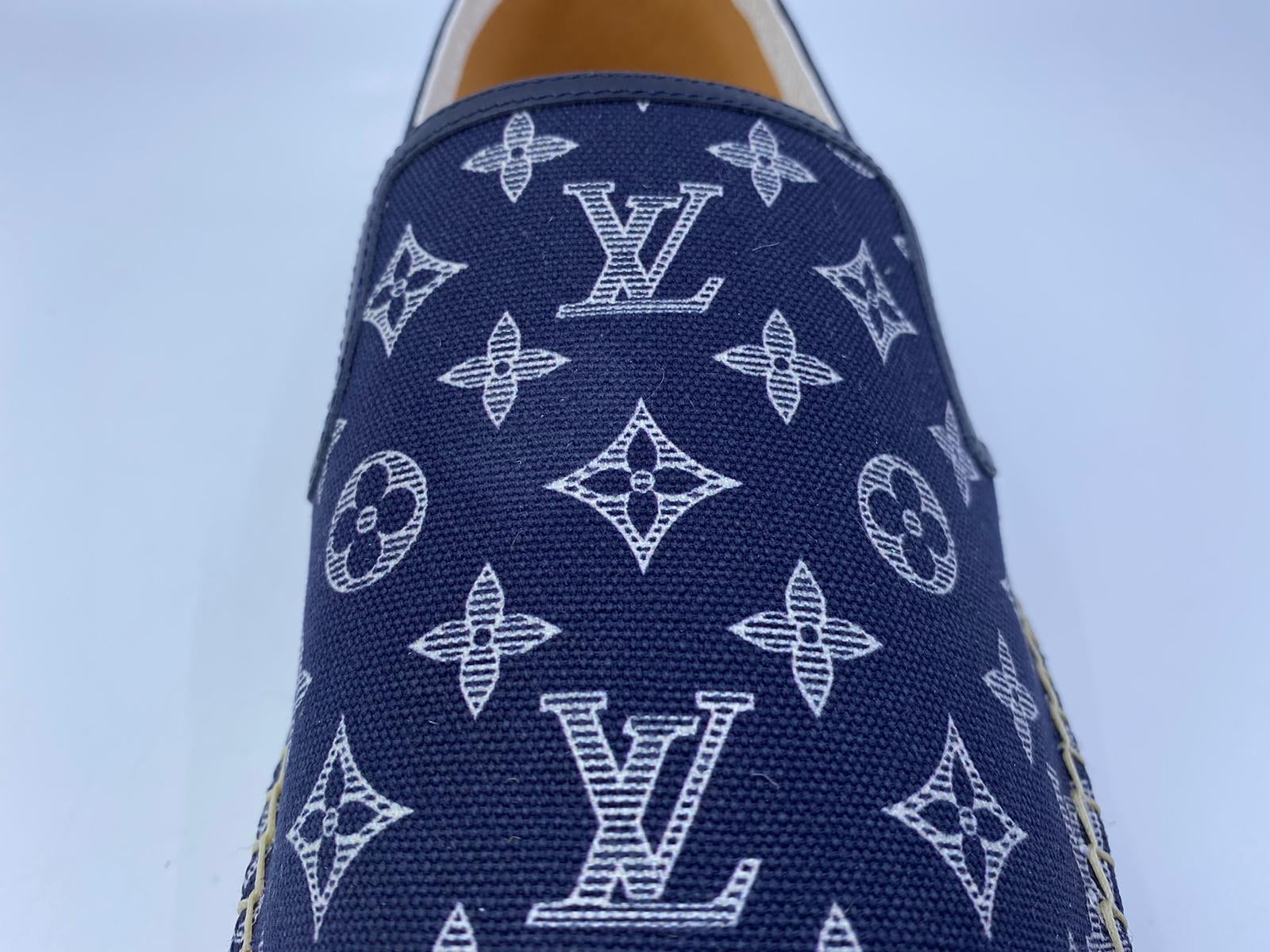 Louis Vuitton Men's Blue Monogram Shadow Canvas Bidart Espadrille