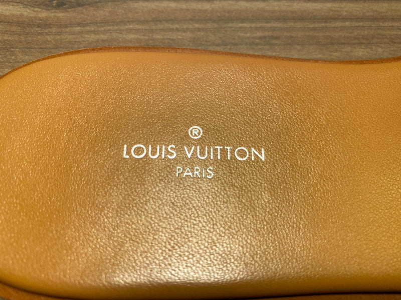 Louis Vuitton Blue Denim Lock It Flat Mule 37.5 – The Closet