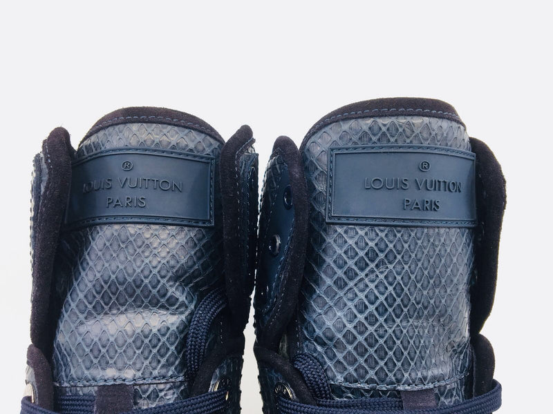 Louis Vuitton Men's Navy Python Leather on The Road Sneaker Boot