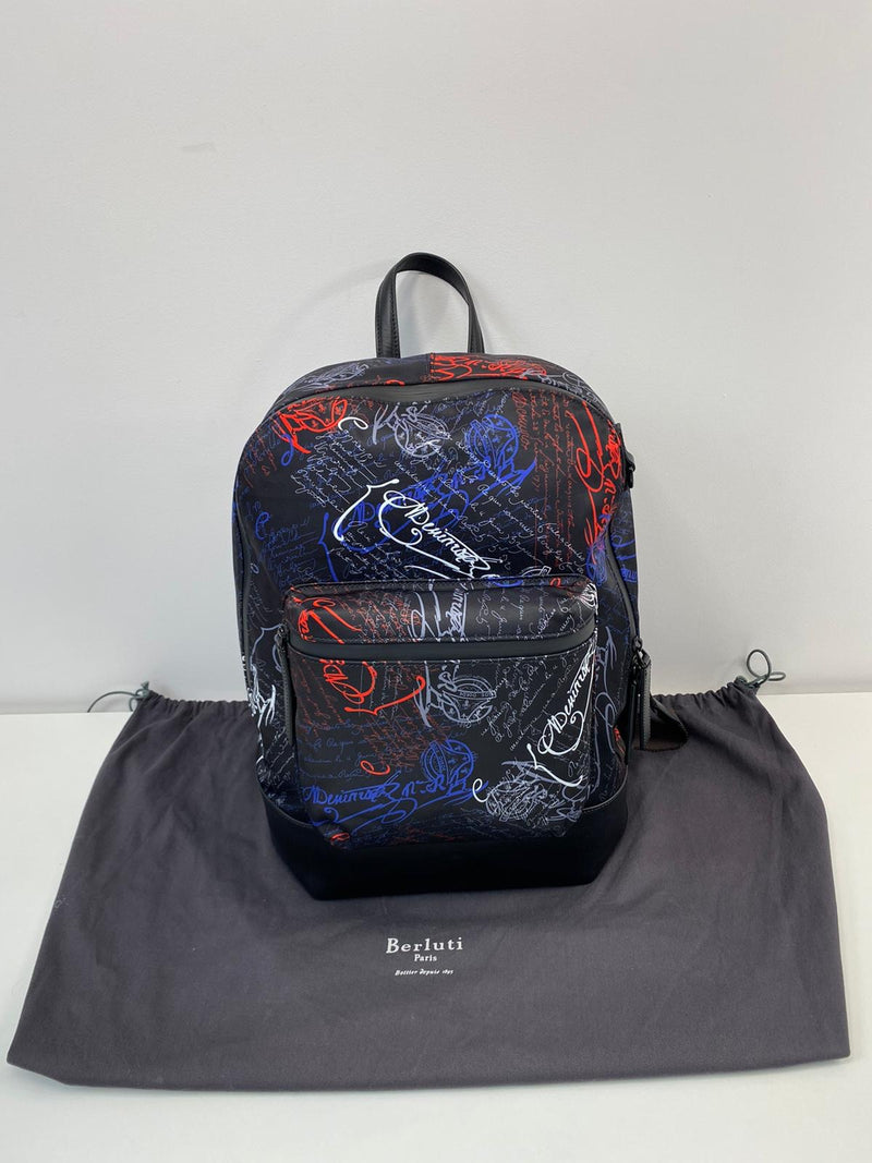 Berluti Black Nylon Volume Backpack Multicolor Scritto – Luxuria & Co.