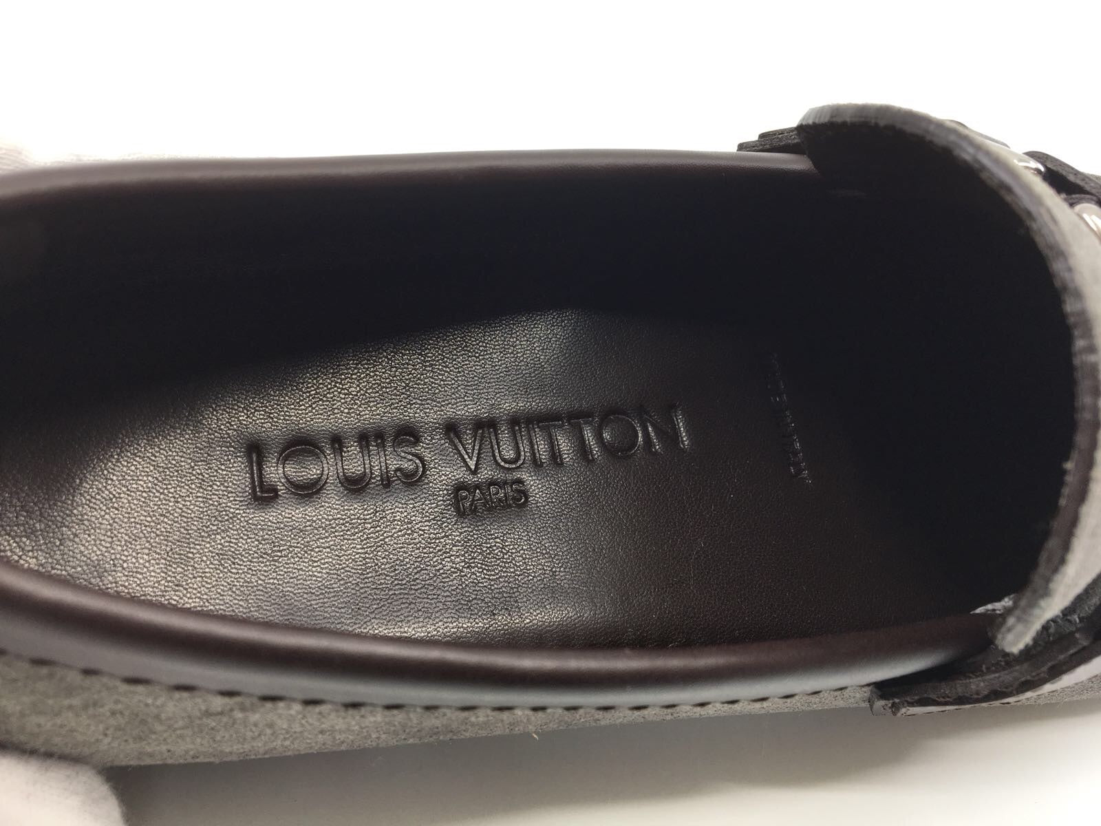 Louis Vuitton Men's Gray Suede Hockenheim Car Shoe Loafer