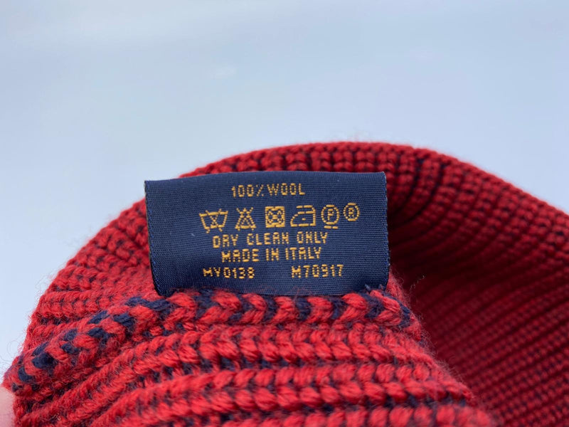 Louis Vuitton Men's Red & Navy Wool LV Upside Down Tuque Hat – Luxuria & Co.