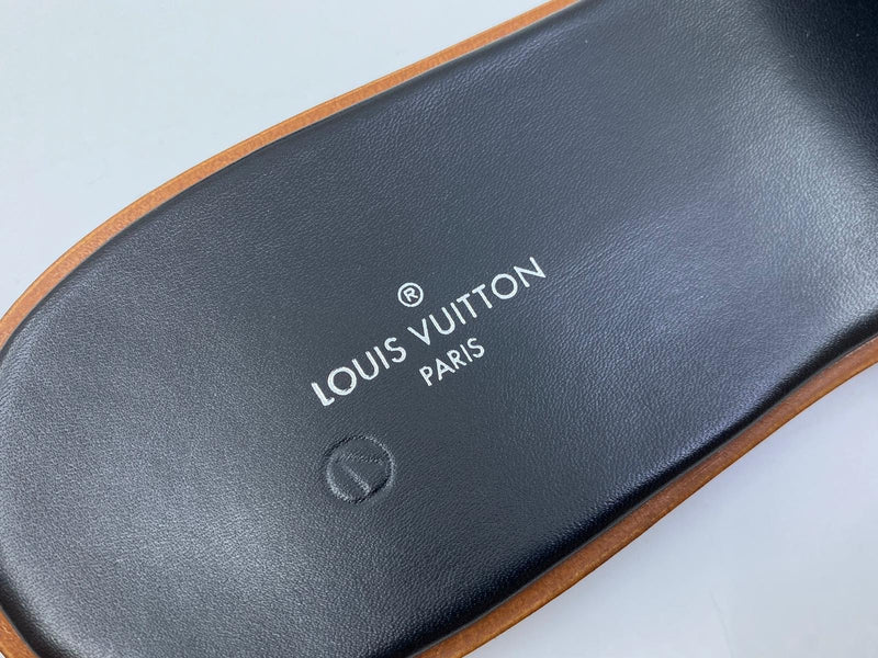 Louis Vuitton Women's Black Leather Lock It Flat Mule – Luxuria & Co.