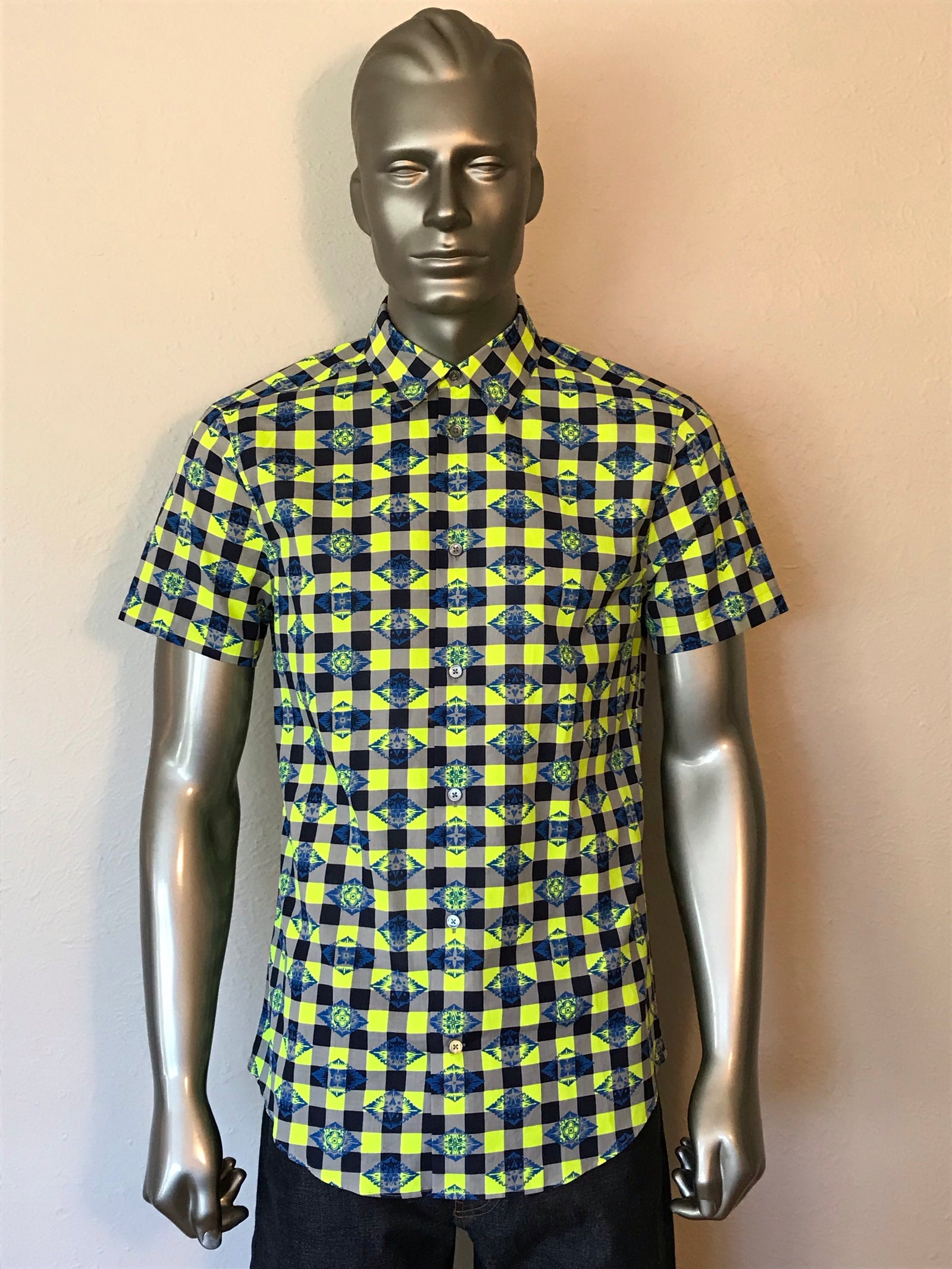 Louis Vuitton Men's Lime Green Cotton Checkered Monogram