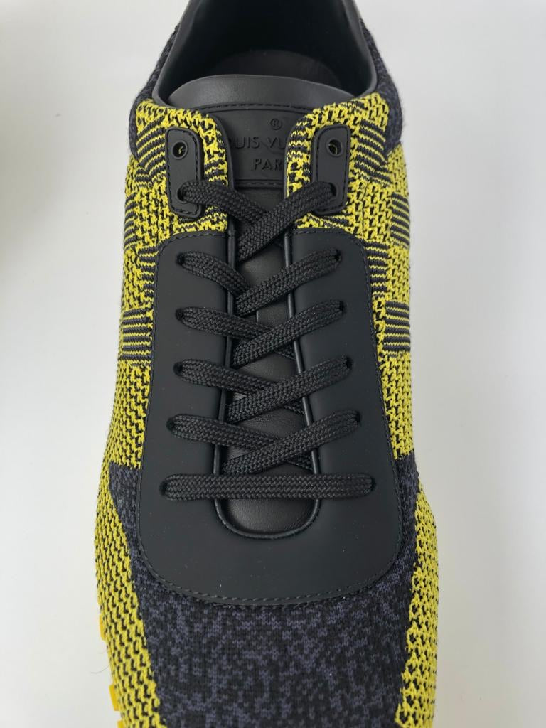 Louis Vuitton, Shoes, Louis Vuitton Yellowblack Cotton Knit And Leather  Run Away Sneakers Size 8