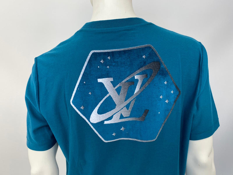 Louis Vuitton Velour Space T-Shirt. Men 4XL Teal Color NWT
