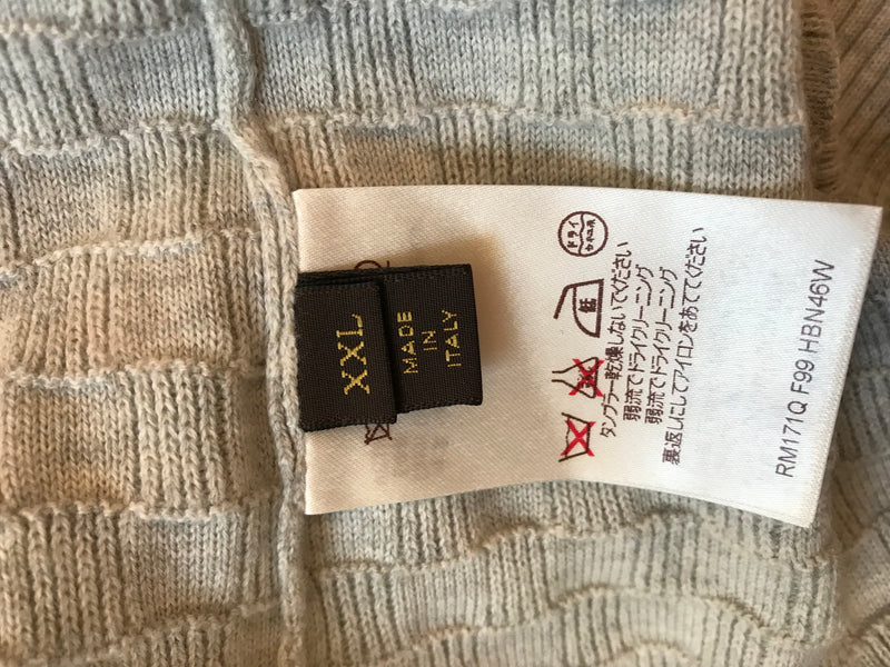 Louis Vuitton 20Ss Zip Up Cardigan Knit Jacket Damier Logo Patch Cotton  Wool Xxl