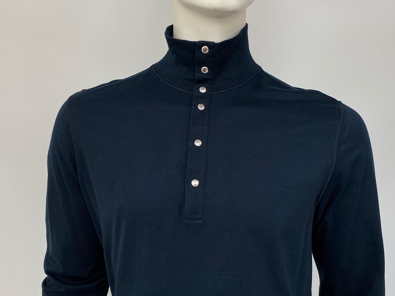 Button Collar Long Sleeve Polo
