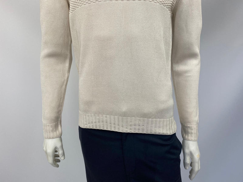 Louis Vuitton Blue Sweater 100% Wool Leather Patches Knit Men's Top  size L