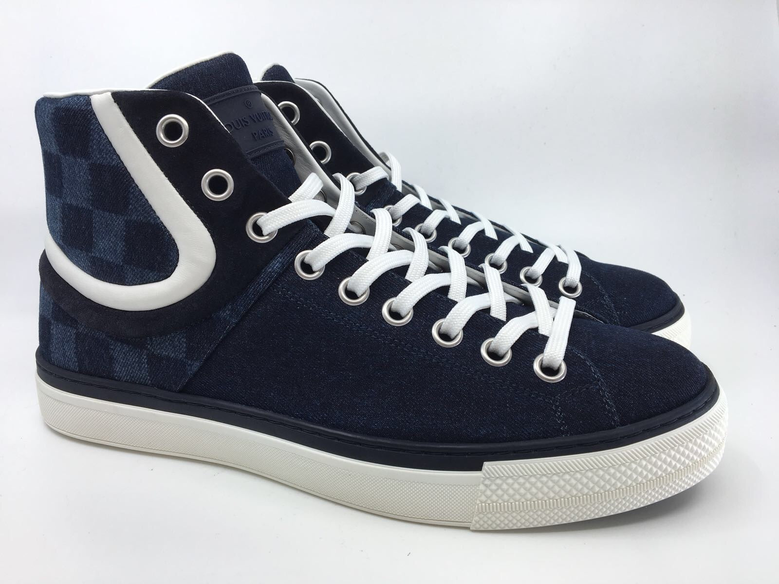 Louis Vuitton Men's Navy Denim Sprinter Sneaker Boot – Luxuria & Co.