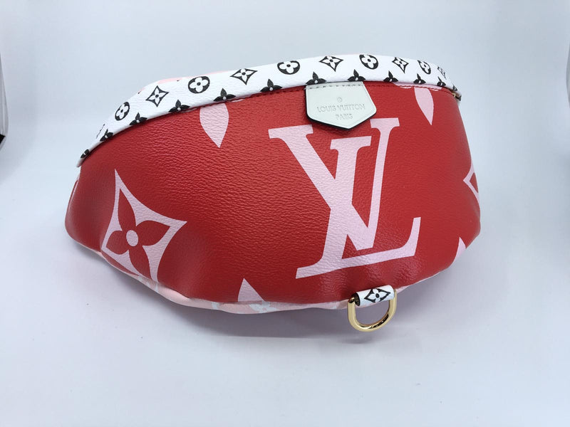 LOUIS VUITTON AUTHENTIC NEW BUMBAG Monogram Giant Red Flower Pink Bag  Limited Ed