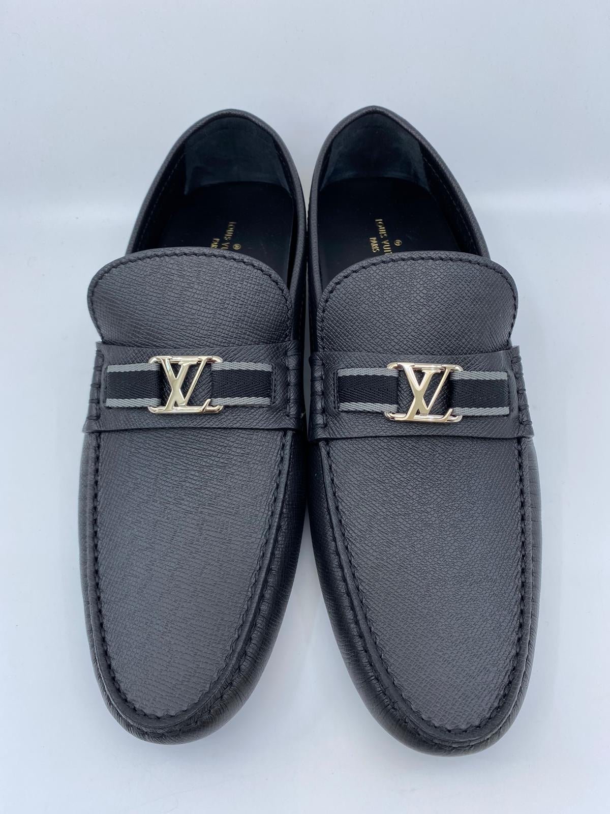 LOUIS VUITTON Taiga Mens Hockenheim Loafers. LOUIS VUITTON Taiga Hockenheim Moccasin Loafers Ardoise US 12-US main image 3