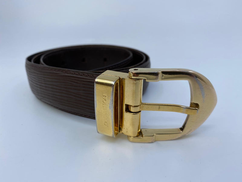 Louis Vuitton 110/44 Brown x Gold EPI Leather Ceinture Belt 858527
