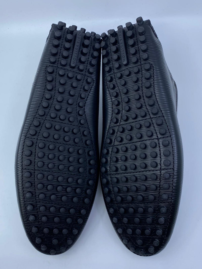 Louis Vuitton Men's Black Epi Leather Hockenheim Moccasin Open
