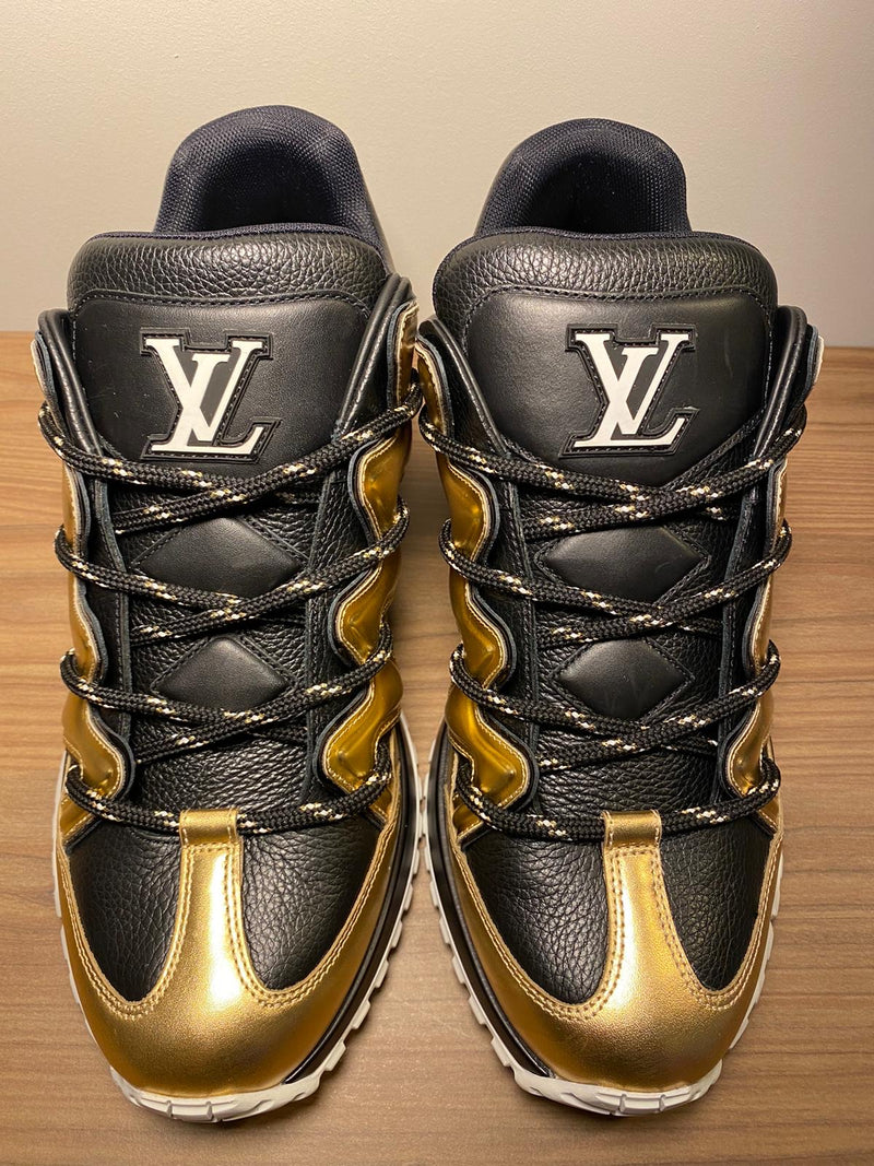 Louis Vuitton Men's Balck & Gold Leather Zig Zag Sneaker – Luxuria