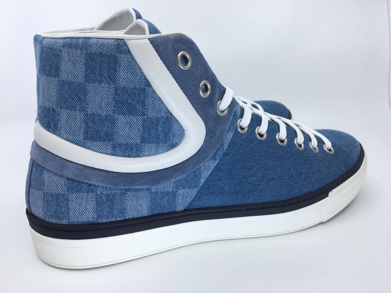 Louis Vuitton Monogram Denim And Suede Sneakers Size 42 For Sale