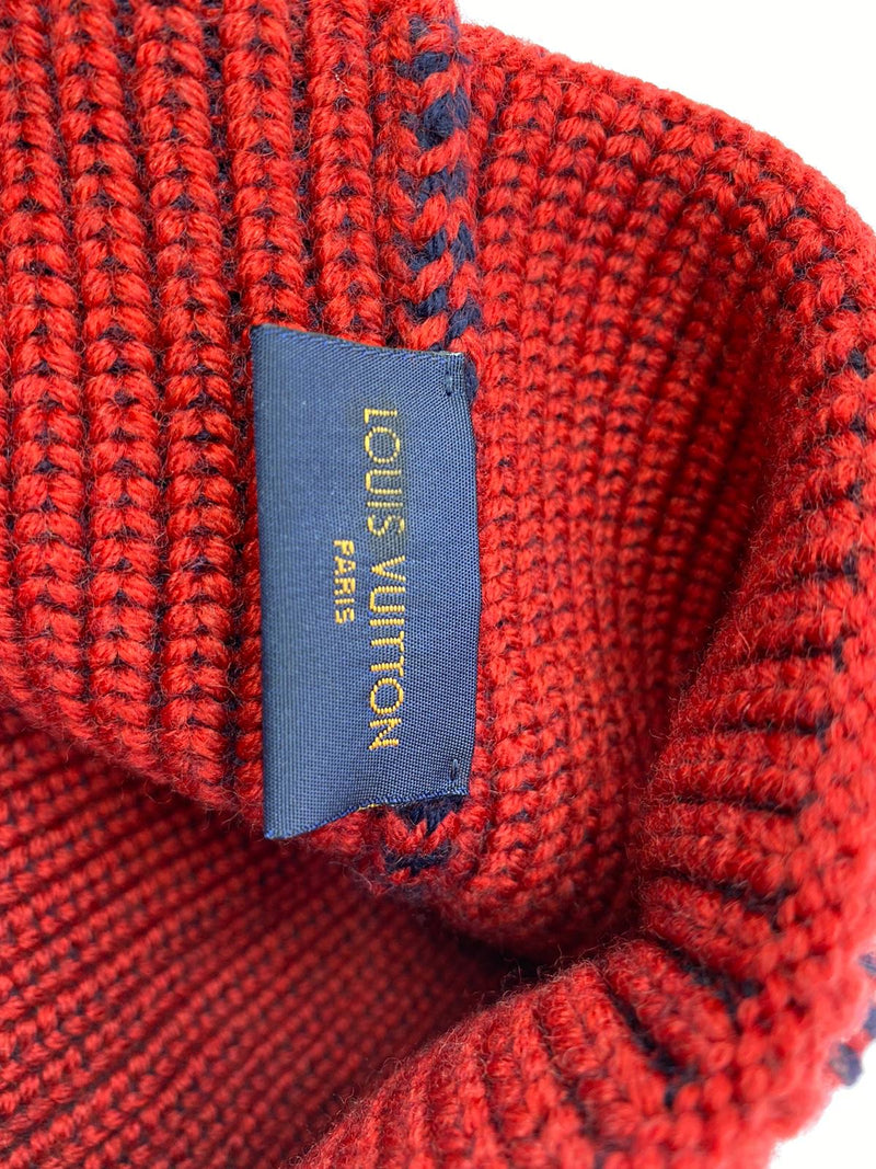 Louis Vuitton Men's Red & Navy Wool LV Upside Down Tuque Hat – Luxuria & Co.