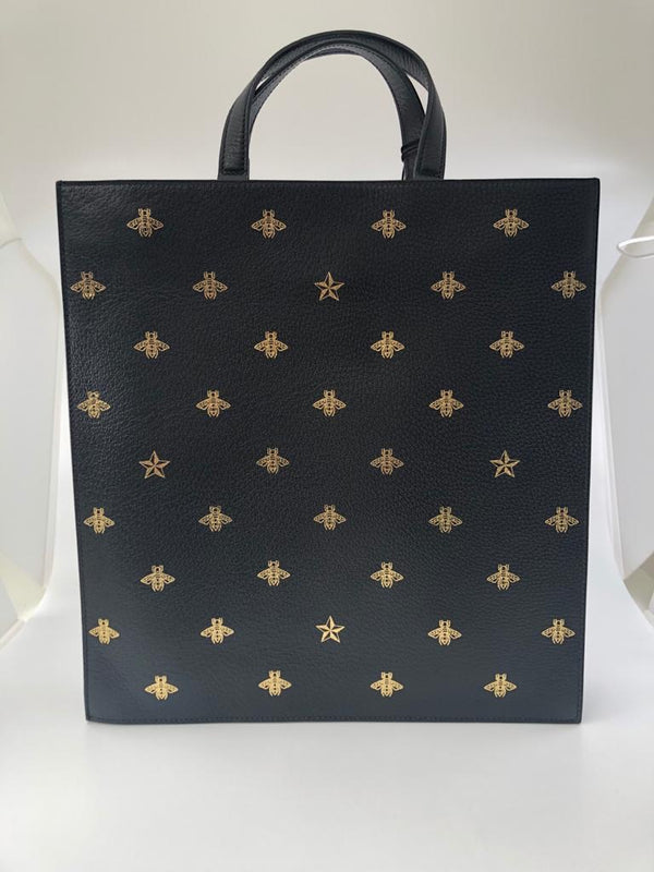 Gucci Bee Star Leather Tote - Luxuria & Co.