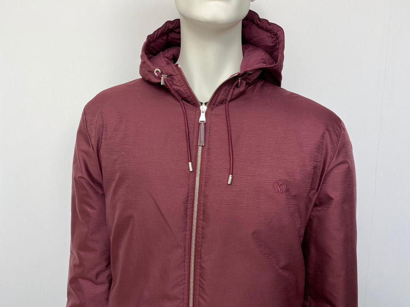 Louis Vuitton reversible padded jacket in burgundy with down
