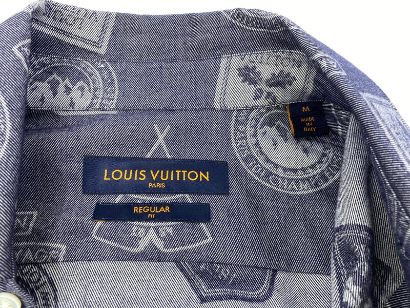 Louis Vuitton Men's Navy Cotton Regular Fit Classic Shirt With