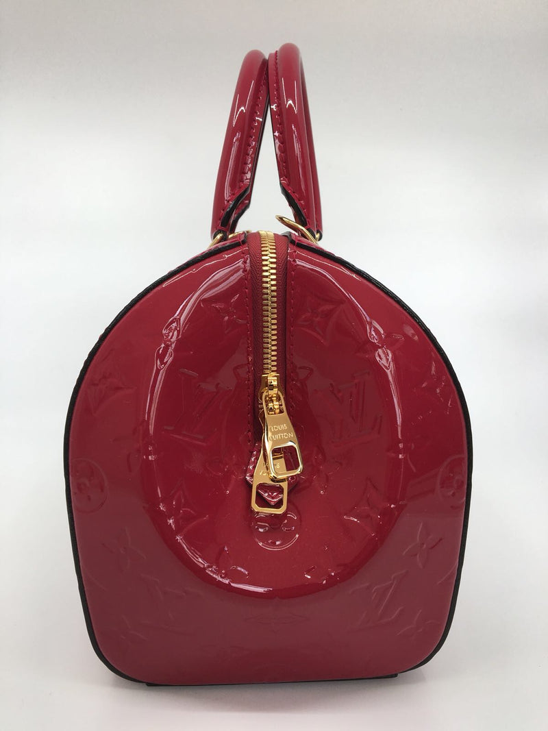 Auth Louis Vuitton Indian Rose Monogram Vernis Montana Bag Bowler Speedy