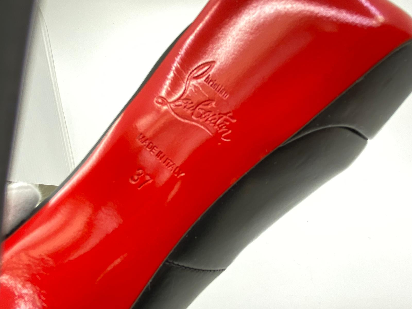 Christian Louboutin Black Leather Alta Poppins Mary Jane Platform