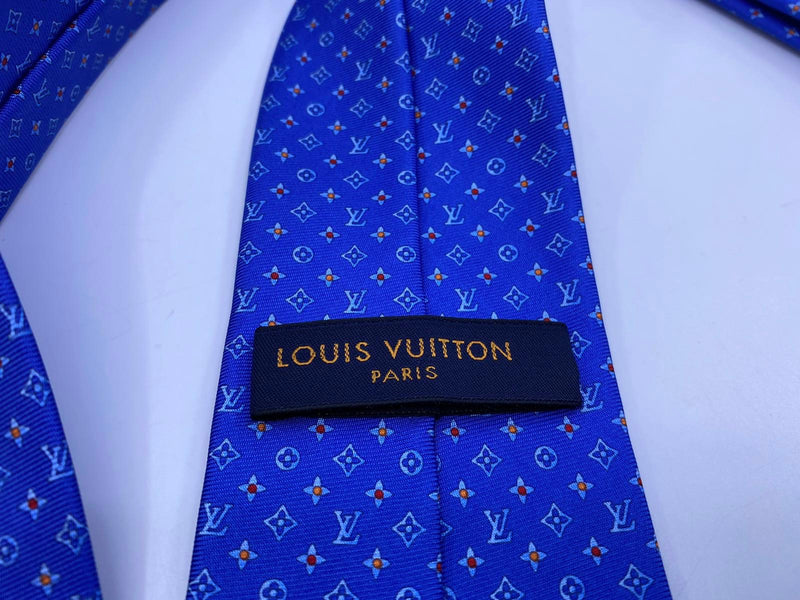 Louis Vuitton Blue 100% Silk Ties for Men for sale