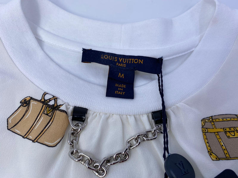 Louis Vuitton Women's Cream Cotton Silk Travel Bi-Material Jersey T-Shirt –  Luxuria & Co.