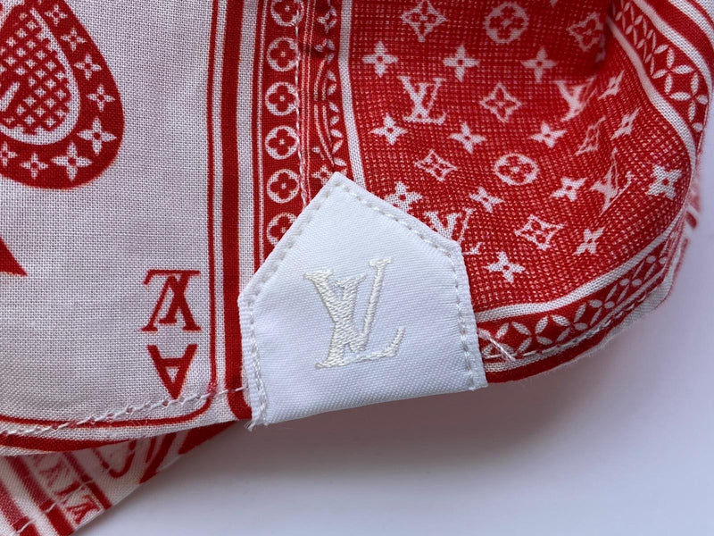 Louis Vuitton Red & White LV Poker Cards Print Cotton Regular Fit Shirt UK S