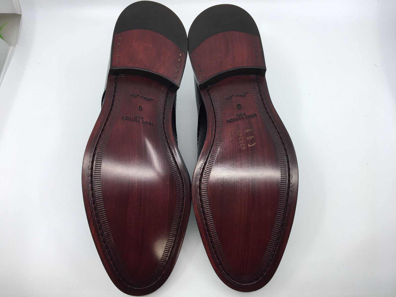 Louis Vuitton Men's Black Leather Blackjack Derby Shoe