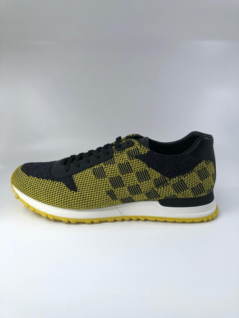 Louis Vuitton Black Damier Mesh And Leather Run Away Sneakers Size 41.5 at  1stDibs