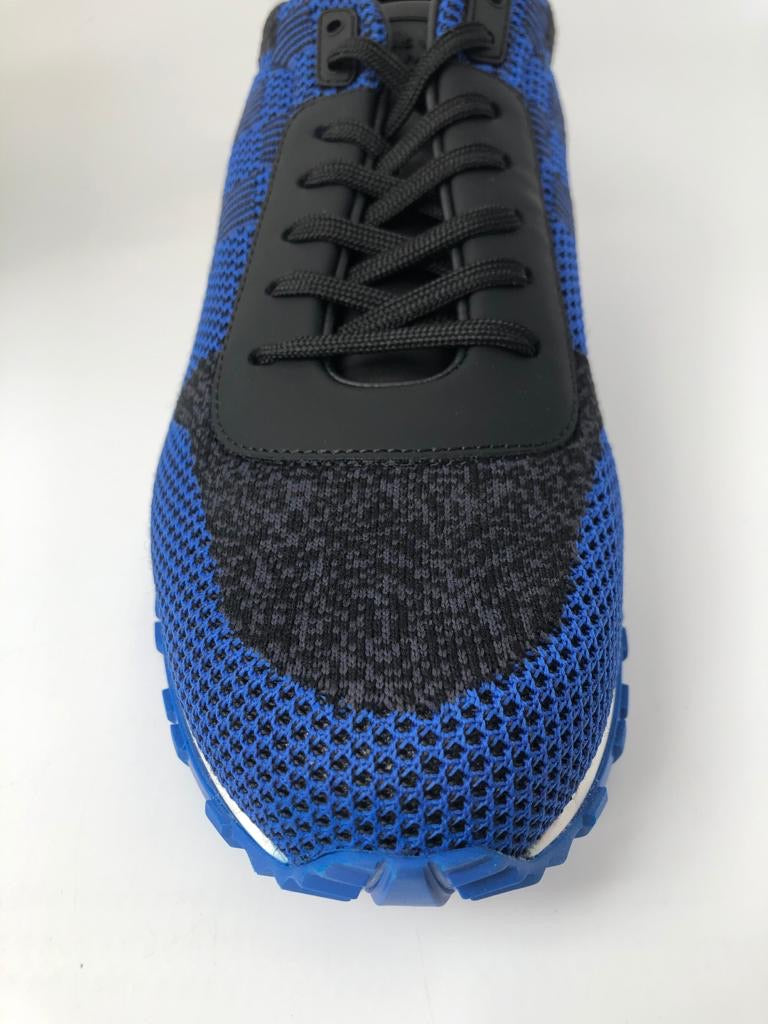 Louis Vuitton Blue/Black Damier Mesh and Leather Run Away Lace