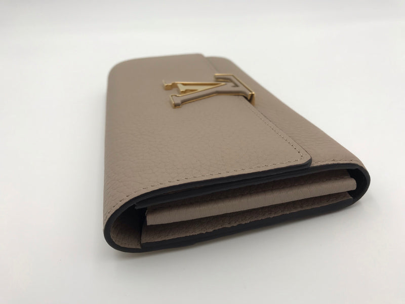 Brand New Louis Vuitton Capucines Compact Wallet in Galet