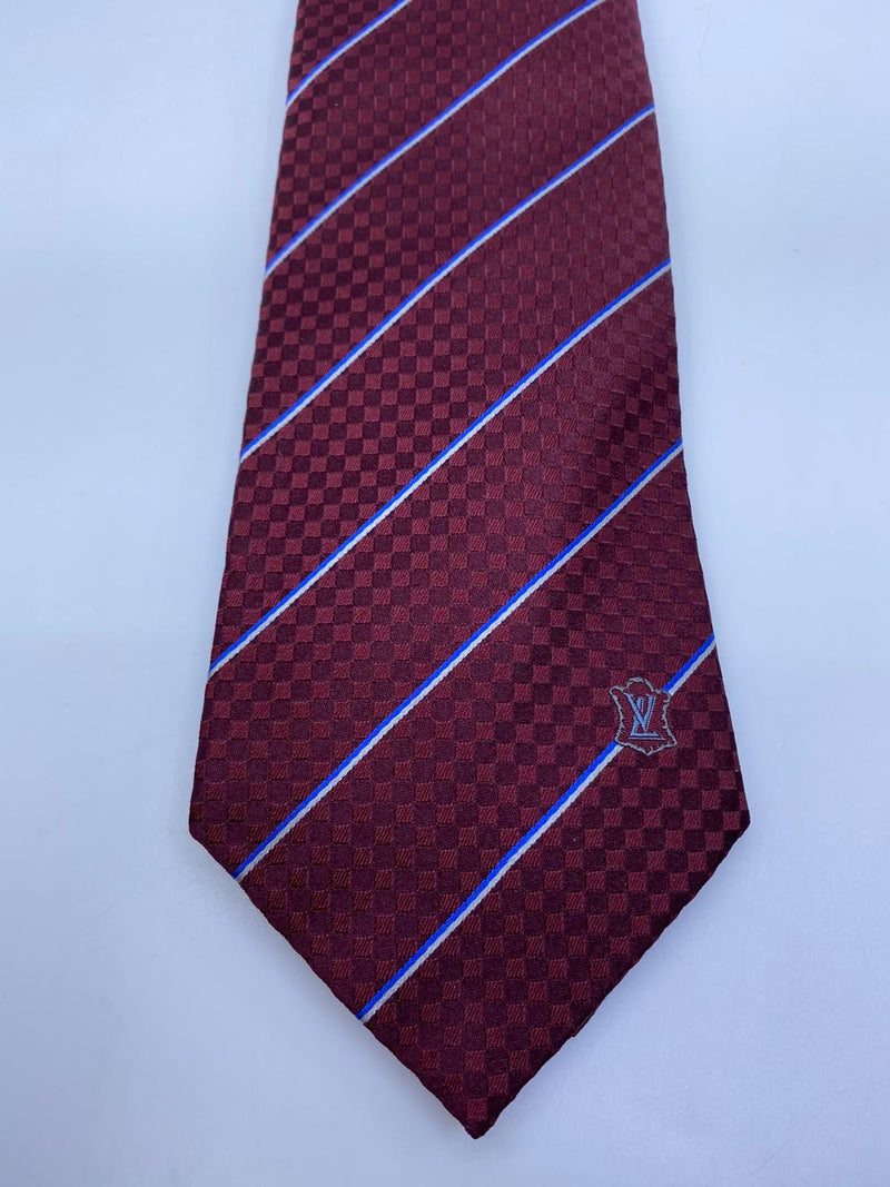 Louis Vuitton Silk Stripe Burgundy Tie