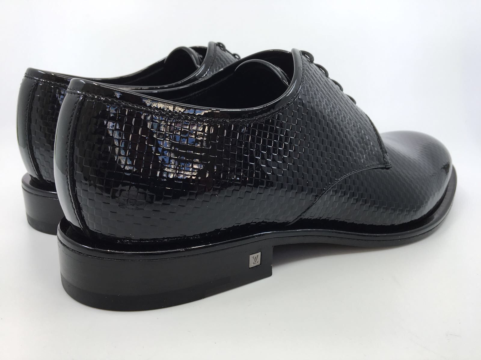 Louis Vuitton Men's Black Leather Blackjack Derby Shoe