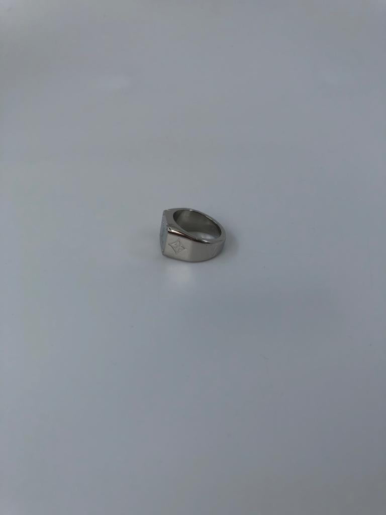 Louis Vuitton Signet Ring Monogram M62488 Silver-tone Metal #L US