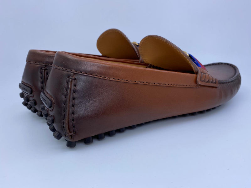 Louis Vuitton HOCKENHEIM Men's Dark Brown Leather Moccasin Shoes