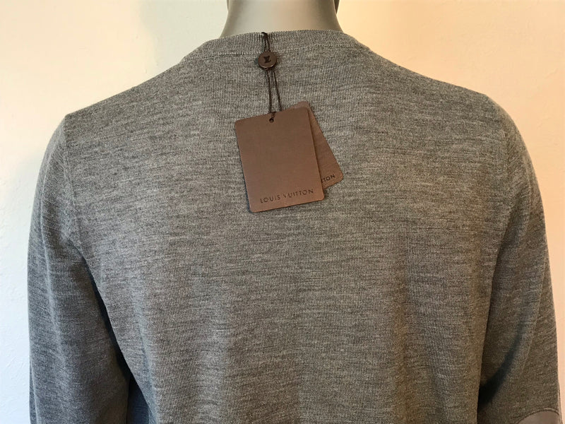 Louis Vuitton Leather Patch Crewneck Sweater - Luxuria & Co.