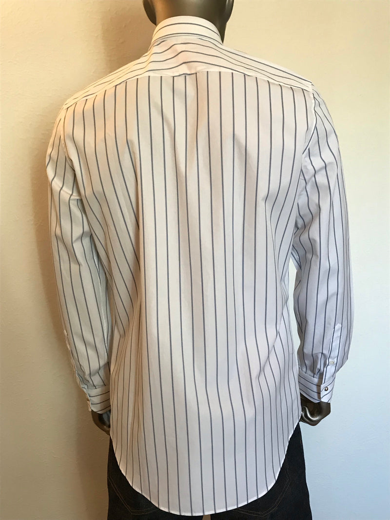 Louis Vuitton Men's Striped White & Blue Cotton Gravity Regular