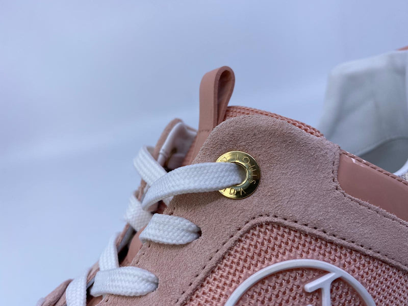 LOUIS VUITTON Run Away Sneakers Damier Azur Suede Size 36/1.2 Pink