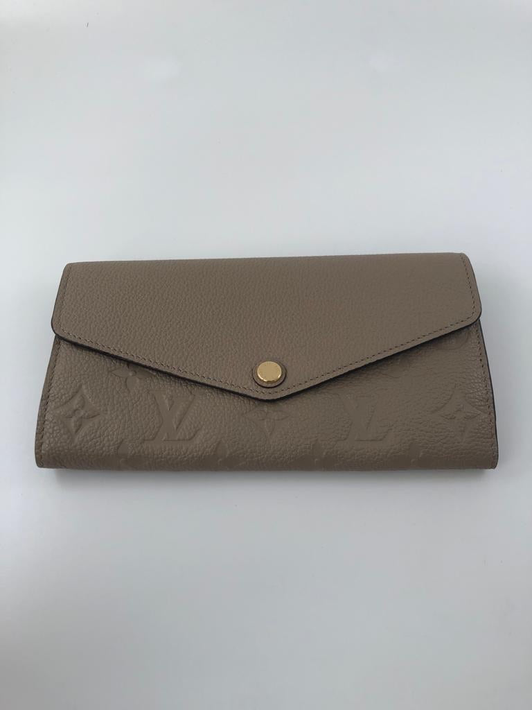 Louis Vuitton Monogram Sarah Empreinte NM Beige Leather Wallet