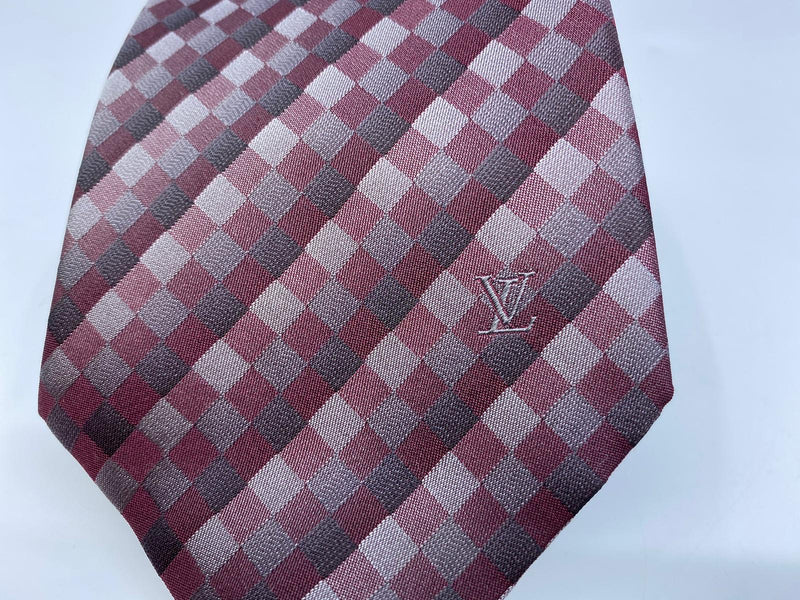 Louis Vuitton DAMIER Gingham Silk Logo Ties